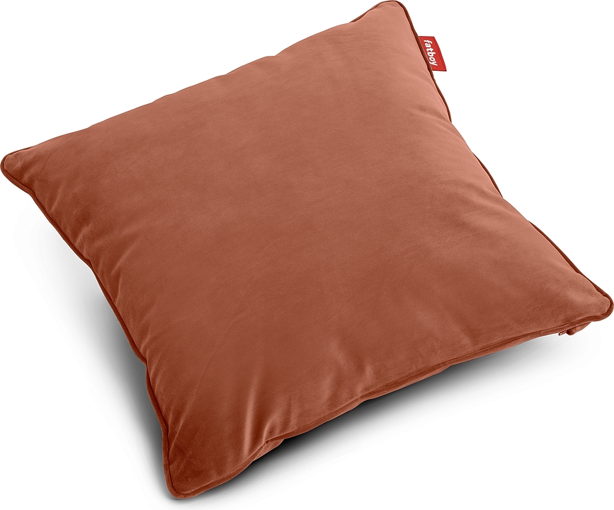 Coussin Décoratif en velours, carré, brun rosé, en matière recyclée