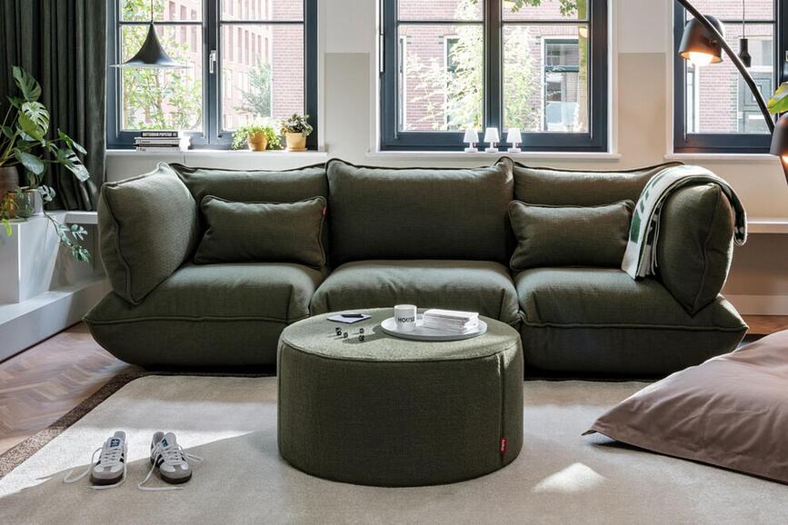 Cuscino decorativo Puff Boucle 65 x 24 cm, verde