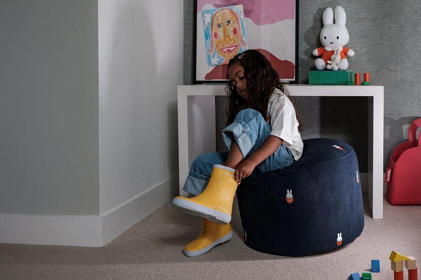Dětský puf Miffy 50 cm, tmavě modrý