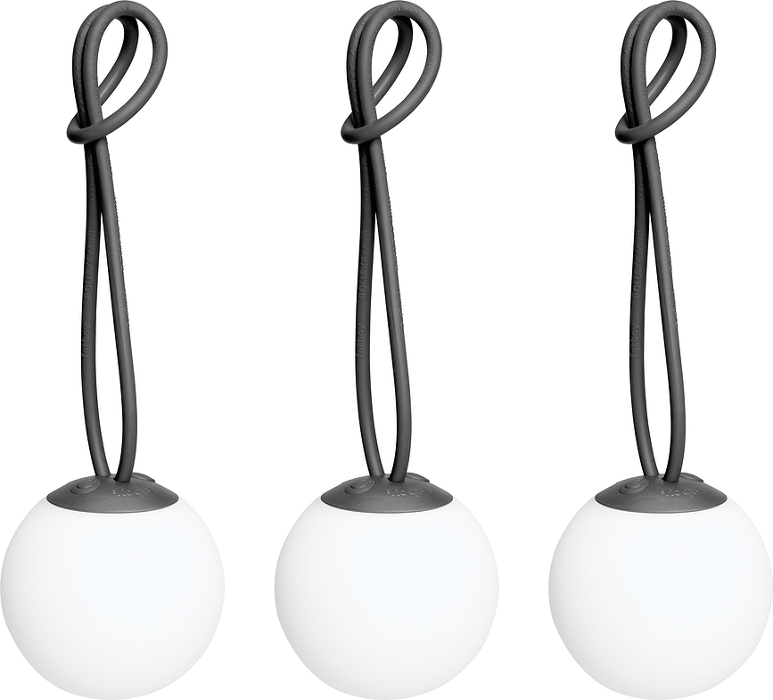Draadloze lampen Bolleke Mini La Surprise antraciet donker 3 st.