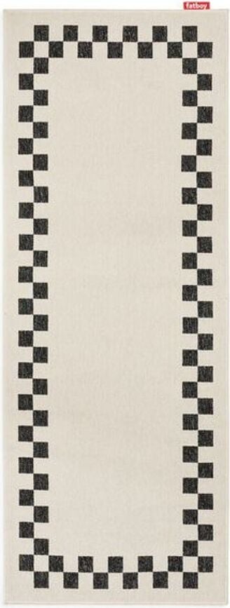 Dywan Catwalk Check Border 80 x 200 cm beżowo-antracytowy