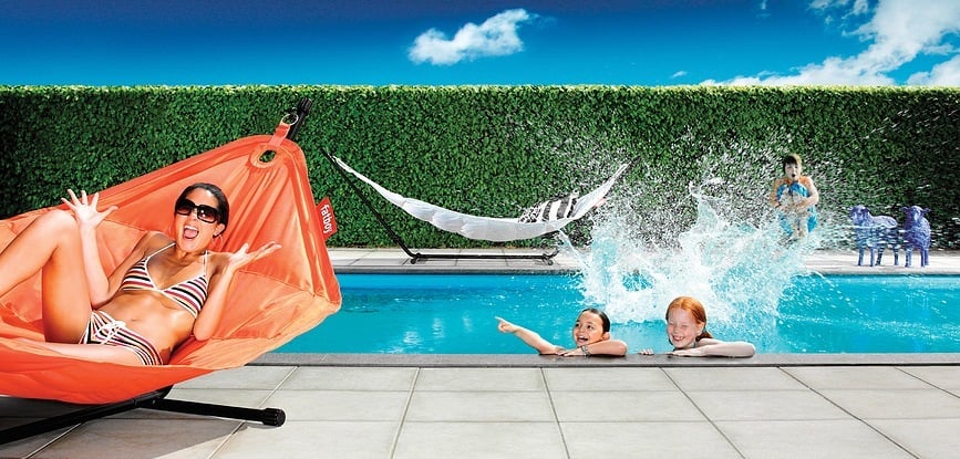 Hamaca Headdemock, con soporte, azul claro