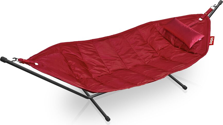 Hamaca Headdemock Deluxe, roja, con funda protectora