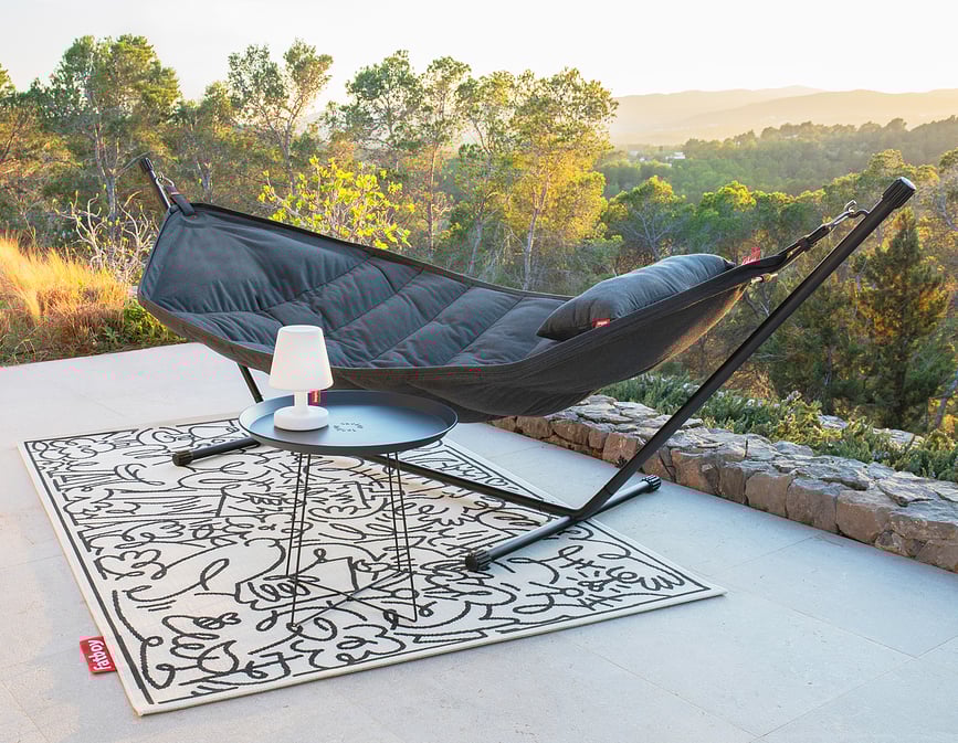 Hamaca Headdemock Superb, gris claro, con soporte y cojín