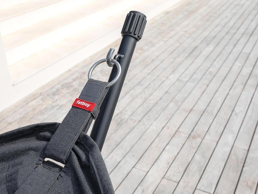 Hamaca Headdemock Superb Deluxe, a rayas marrón y crema, con soporte, cojín y funda