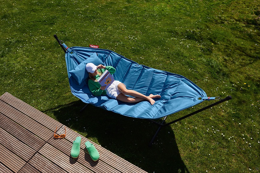 Headdemock Hamac avec support et coussin, vert marin