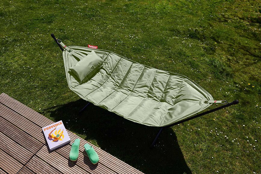 Headdemock Hamac avec support et coussin, vert marin