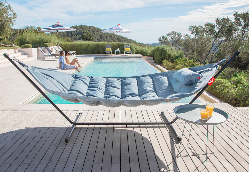 Headdemock Superb Hamac avec support et coussin, gris clair