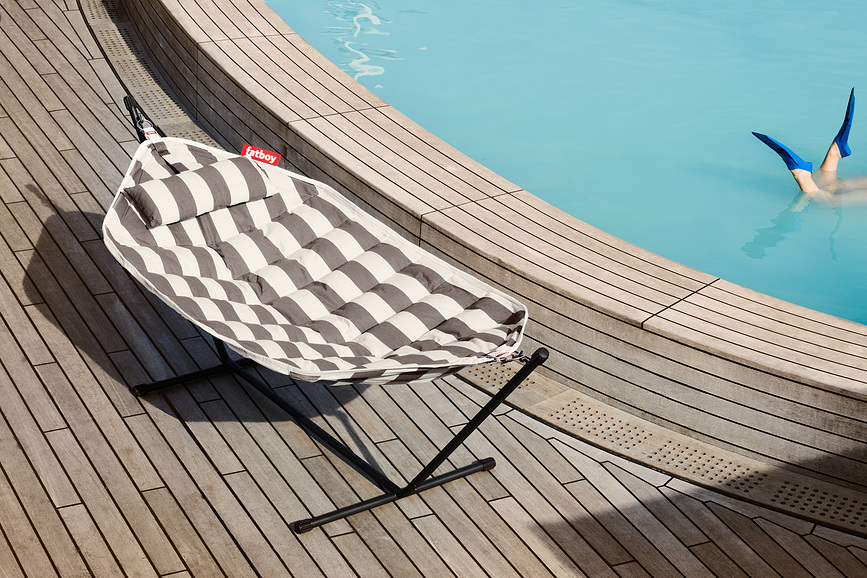 Headdemock Superb Hamac avec support et coussin, gris clair