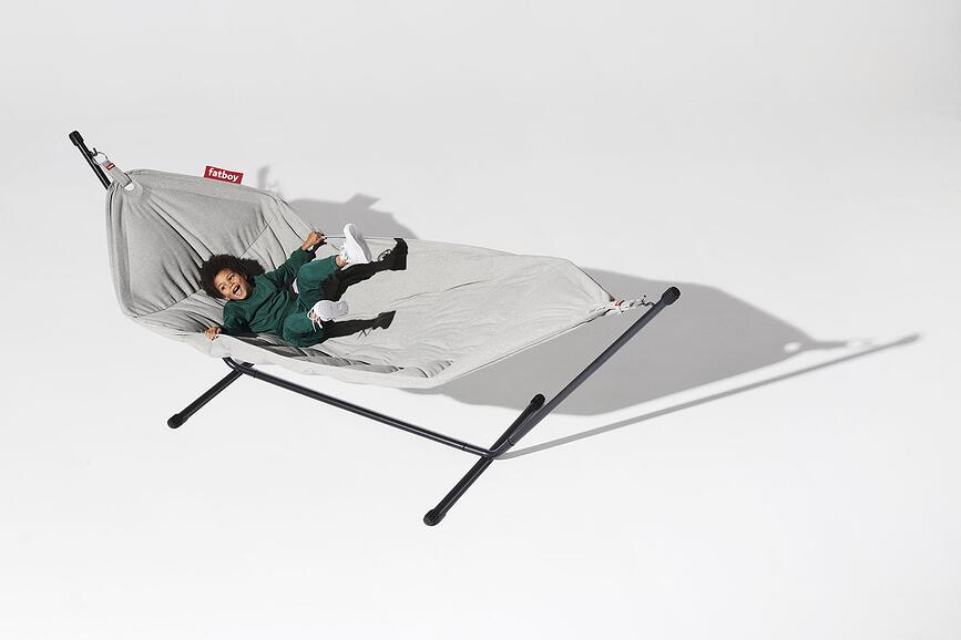 Headdemock Superb Hamac avec support, à rayures marron et crème