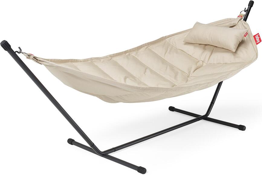 Headdemock Superb Hamac avec support, à rayures marron et crème