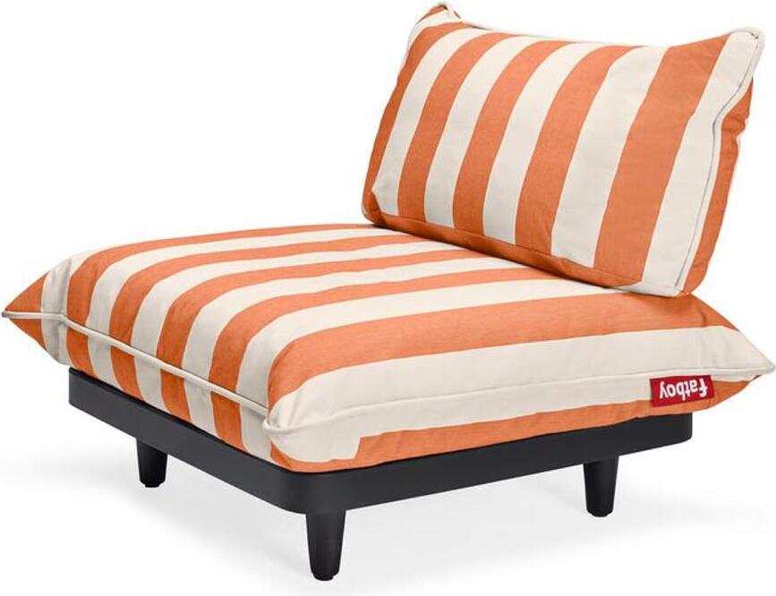 Housse pour fauteuil de jardin Paletti à rayures crème-orange
