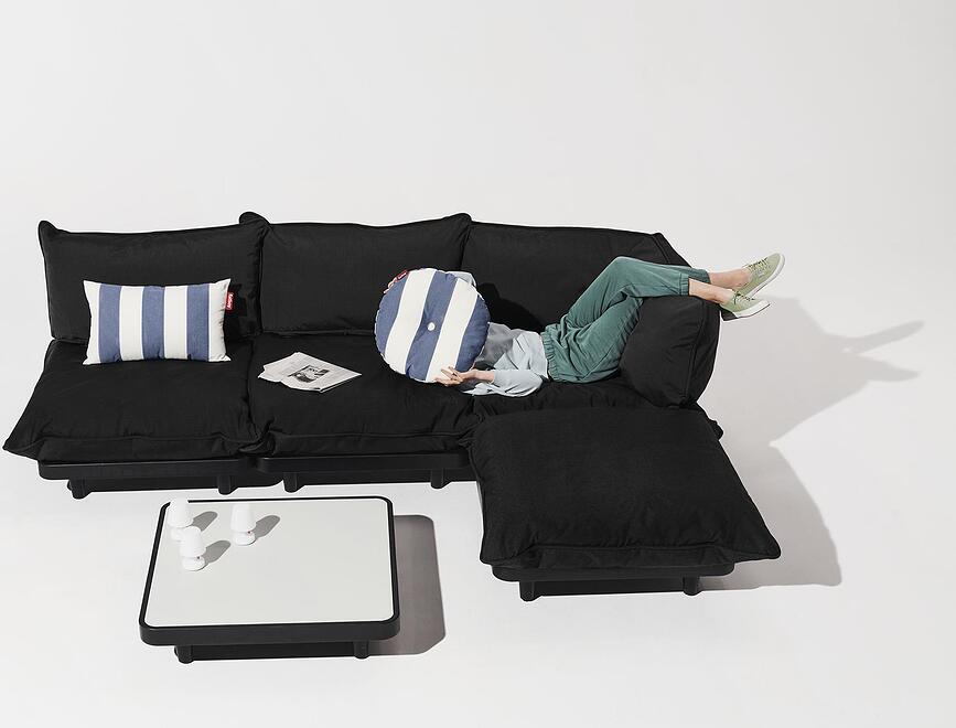 King Outdoor Coussin de Jardin à rayures, bleu et blanc