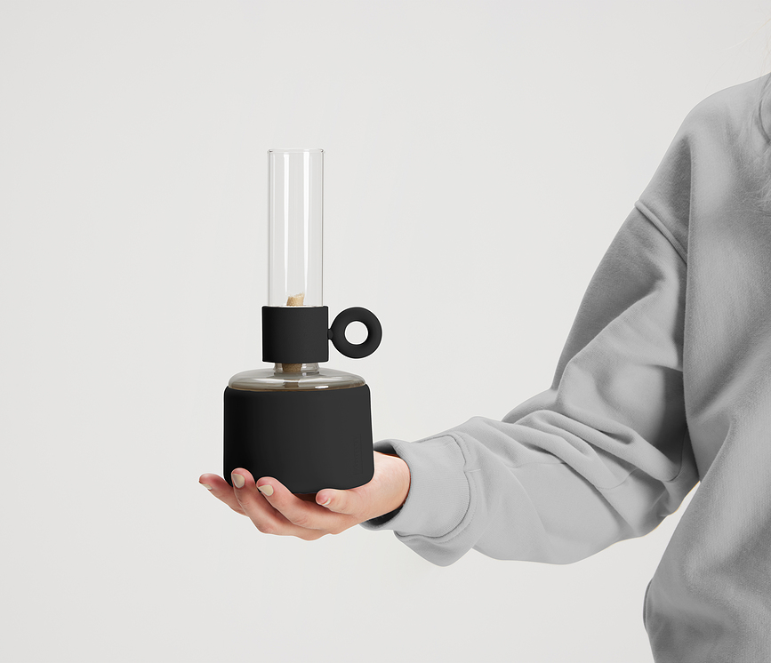 Lámpara de aceite Flamtastique, XS, negra