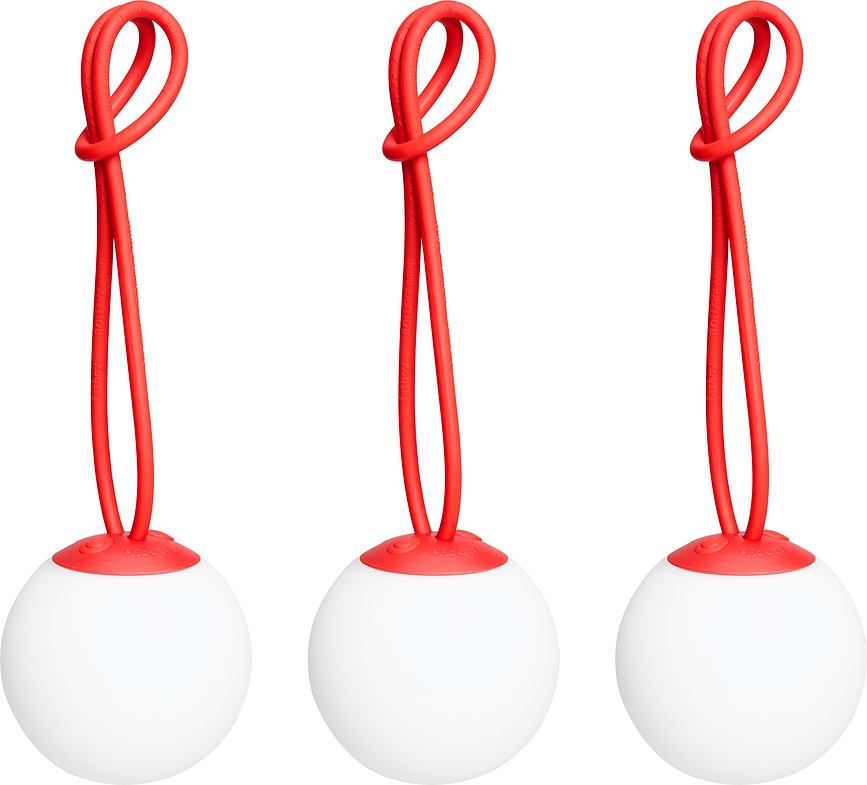 Lampes sans fil Bolleke Mini La Surprise rouges, lot de 3