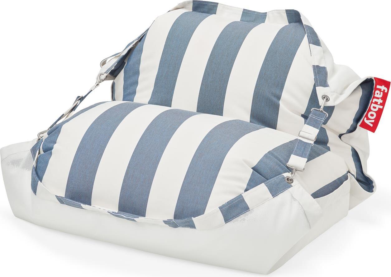 Original Floatzac Sitzkiste und Schwimmmatratze gestreift blau-weiß