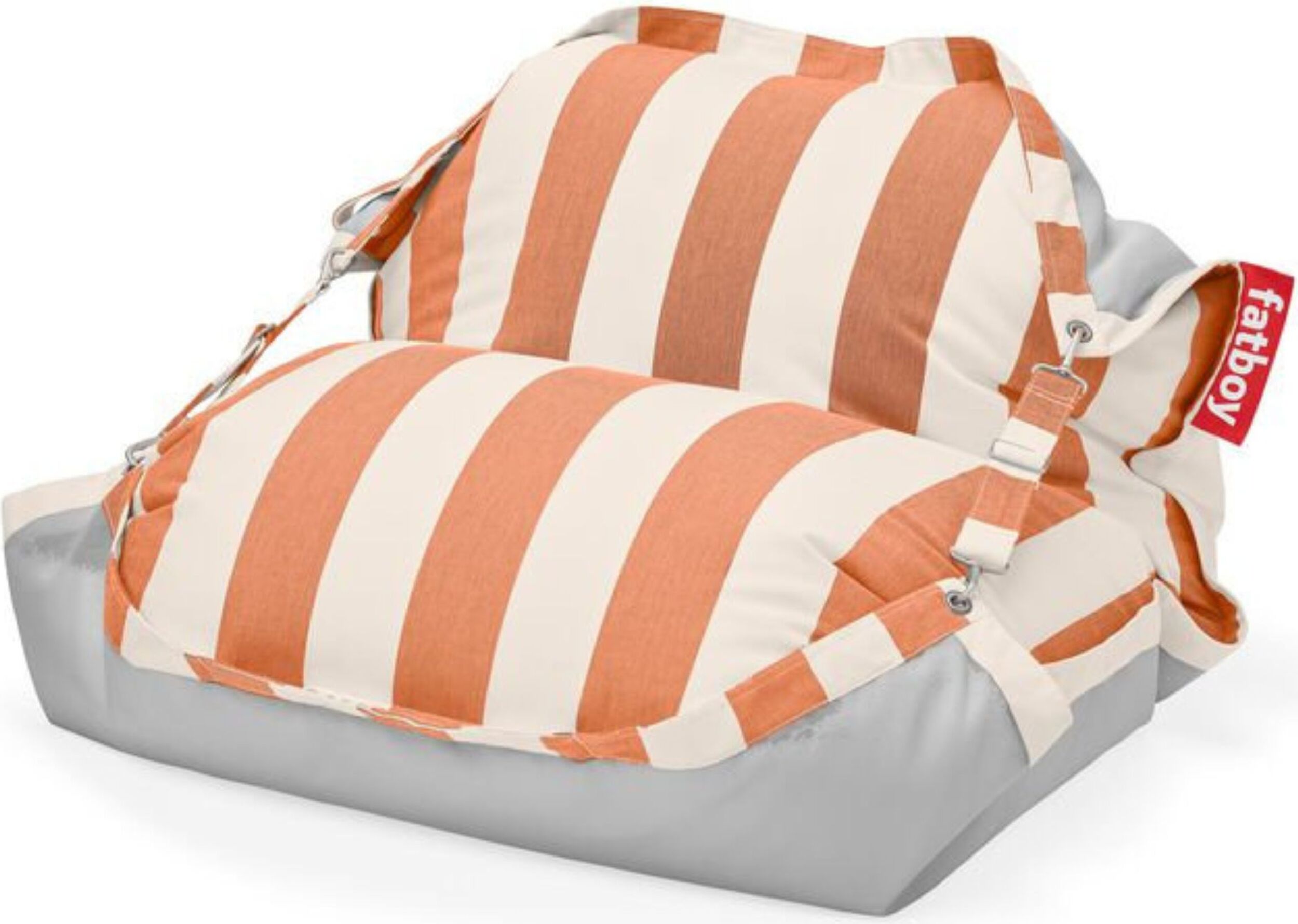 Original Floatzac Sitzsack und Schwimmmatratze, orange-weiß gestreift