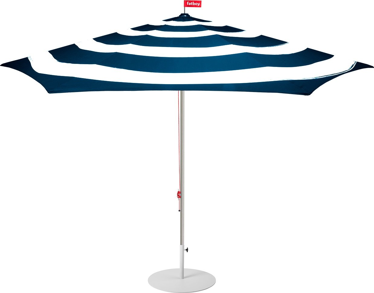 Parasol ogrodowy Stripesol ciemnoniebieski z jasnoszarym stojakiem