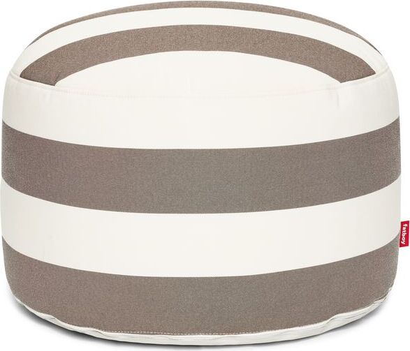 Point Large Outdoor Pouf gestreift weiß-beige