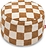 Pouf Point Teddy Chess braun-cremefarben