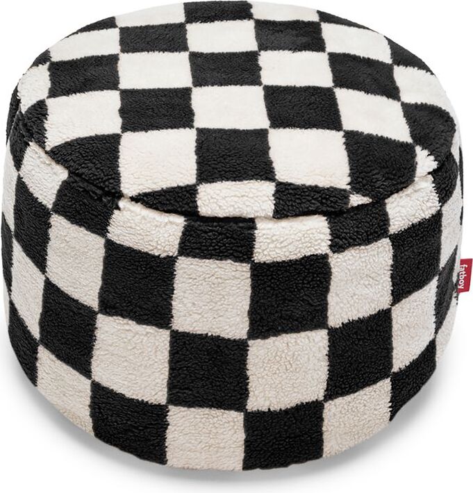 Pouf Point Teddy Chess schwarz-cremefarben