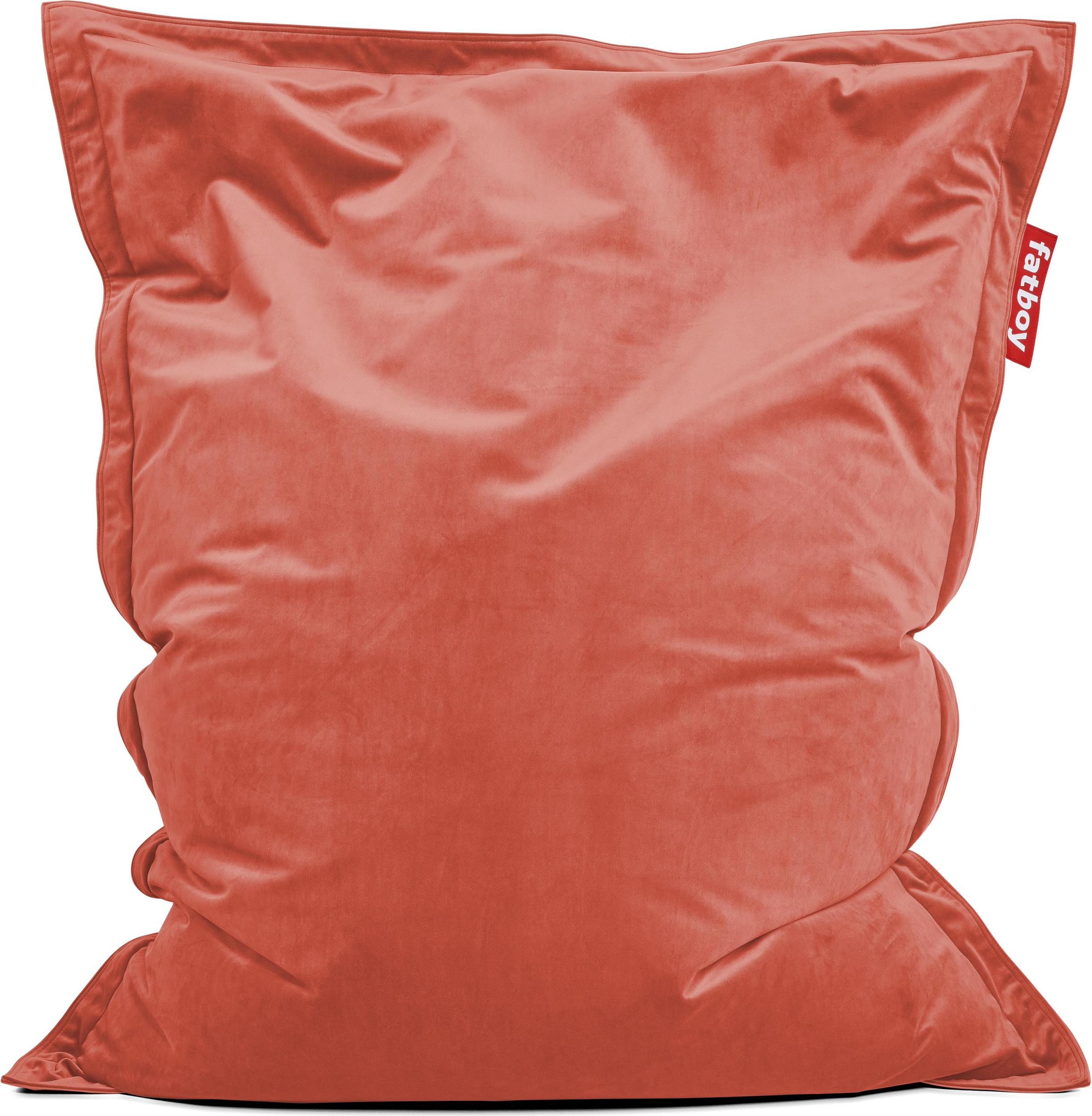 Puf Fatboy The Original Slim Velvet czerwonopomarańczowy z recyklingu