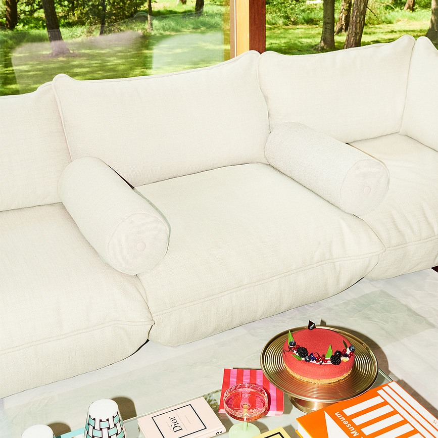 Puff Weave Rolster Coussin Traversin, blanc calcaire