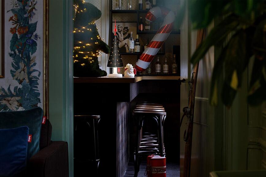 Senčnik X-mas Cappie Treetopper Stripemas za svetilko Edison The Petit
