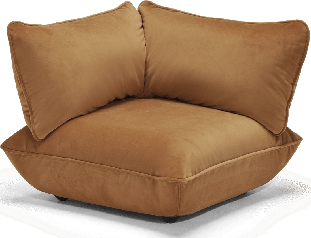 Sumo Velvet Modulares Eckelement mandelfarben