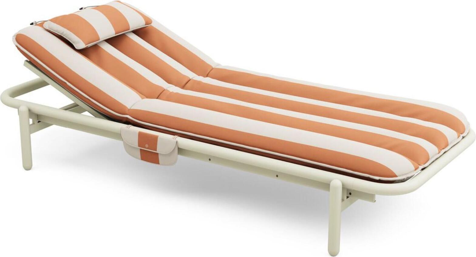 Sunbun Desert Gartenliege, gestreift, orange-beige