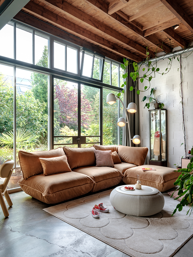 Terry Coussin décoratif 50 x 50 cm, marron et crème