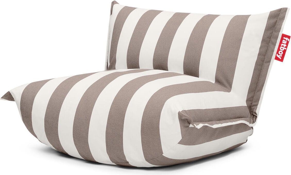 The BonBaron Outdoor Pouf gestreift, braun-creme
