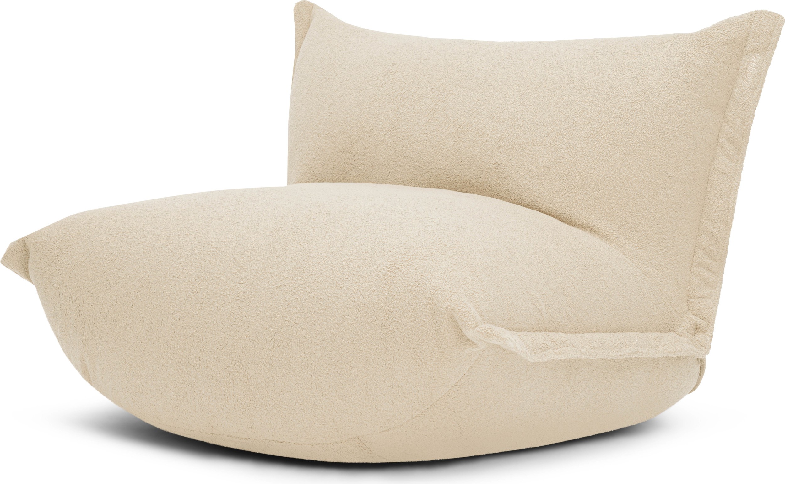 The BonBaron Sherpa Pouf cremefarbig