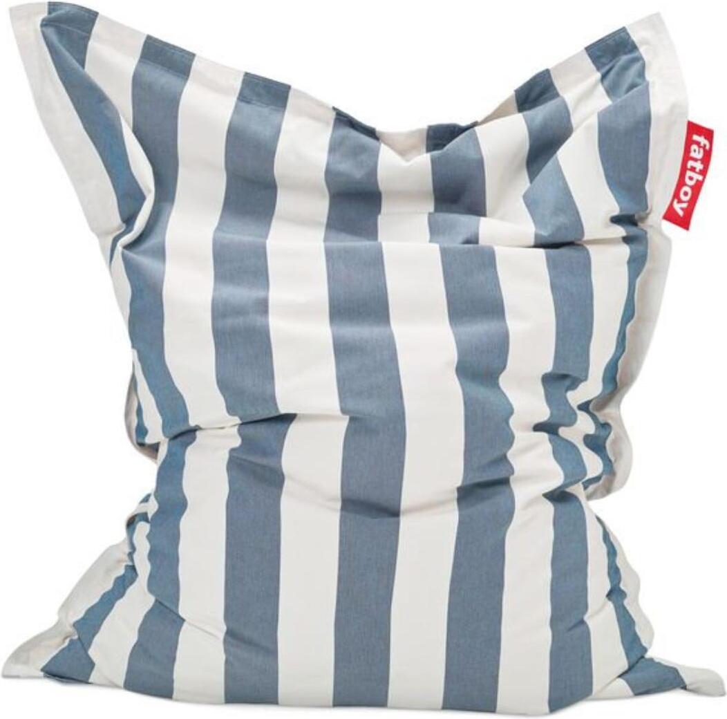 The Original Outdoor Pouf-Bezug gestreift, blau-weiß