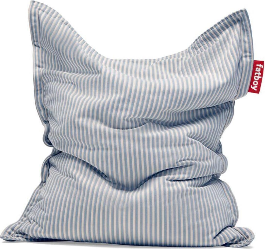 The Original Slim Terry Pouf-Bezug, blau-beige