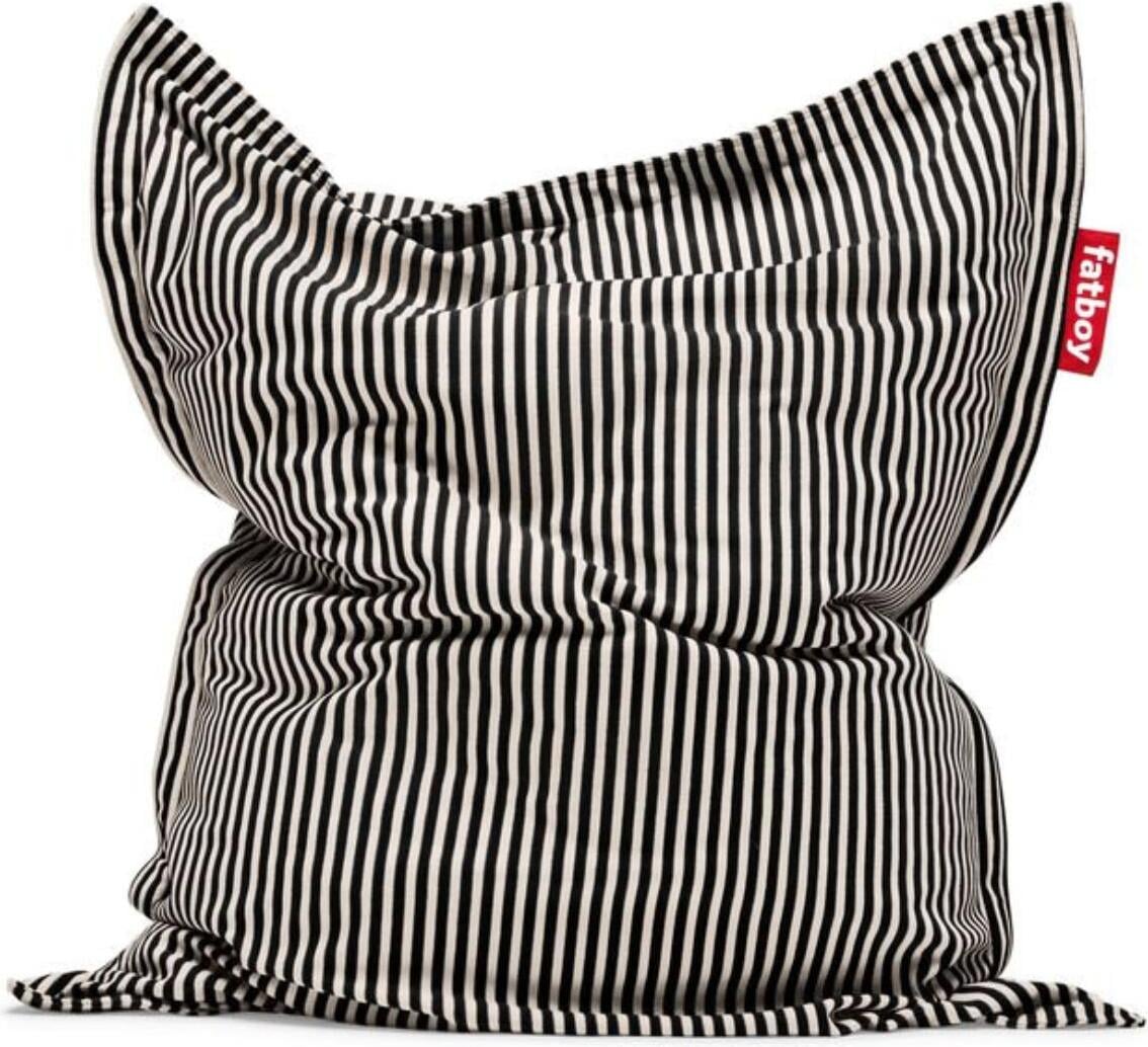 The Original Slim Terry Pouf-Bezug, schwarz-beige