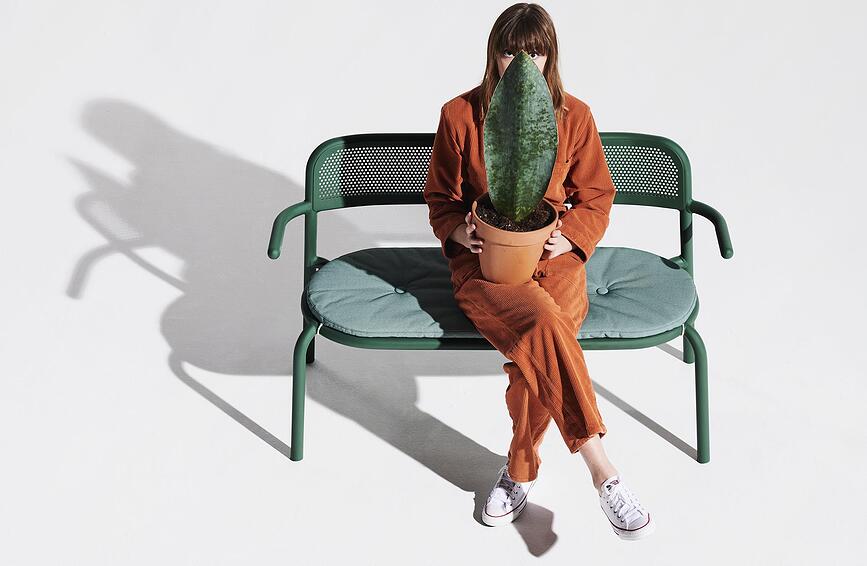 Toni Bankski Jastuk za vrtnu klupu siv