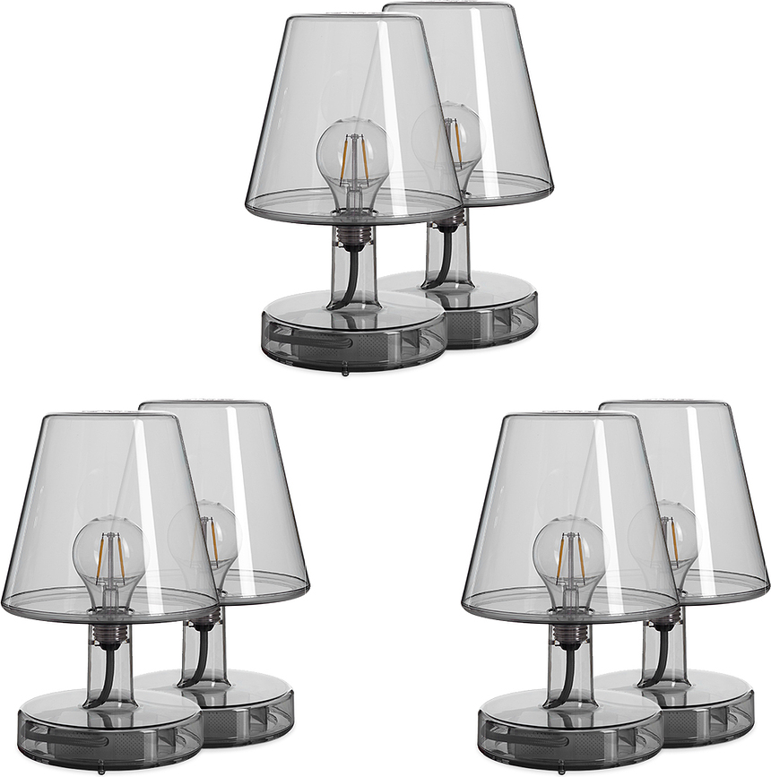 Transloetje Stolne Lampe bežične sive 6 kom.