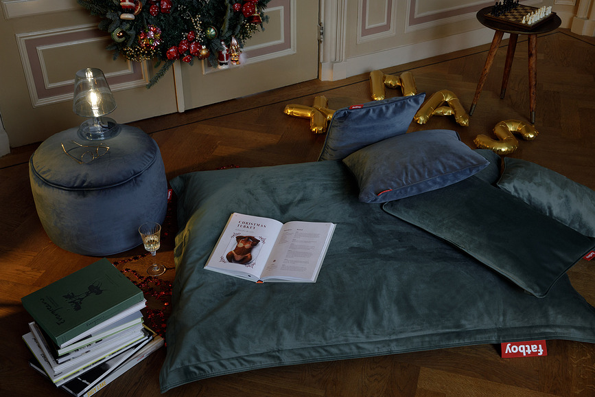 Velvet King Coussin Décoratif en velours, bleu foncé