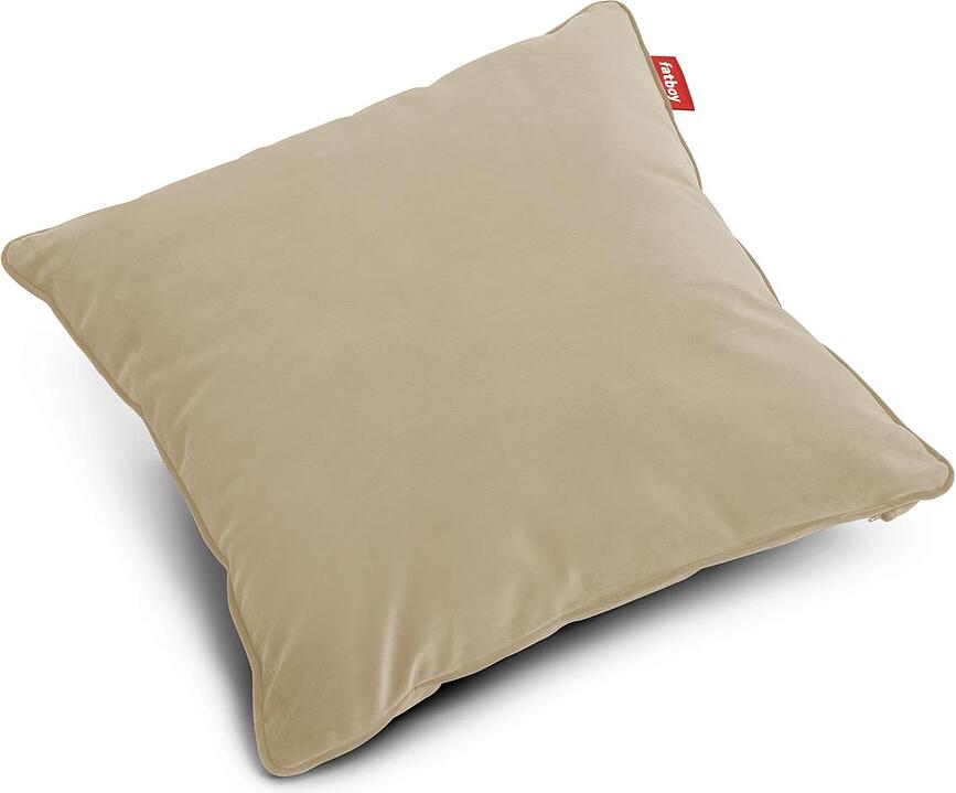 Velvet Square Coussin Décoratif en matière recyclée, beige
