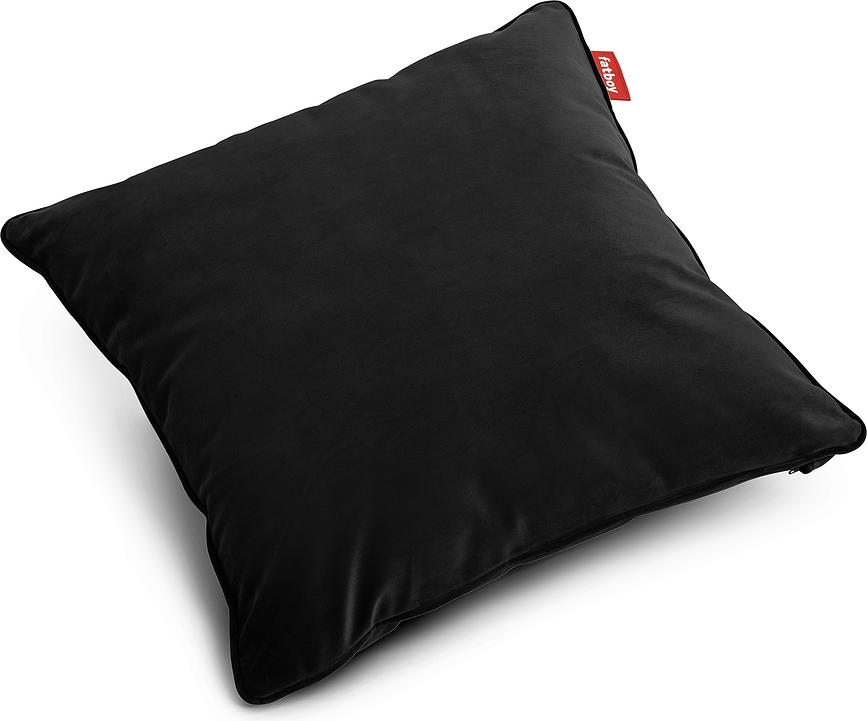 Velvet Square Coussin décoratif, velours, noir, recyclé