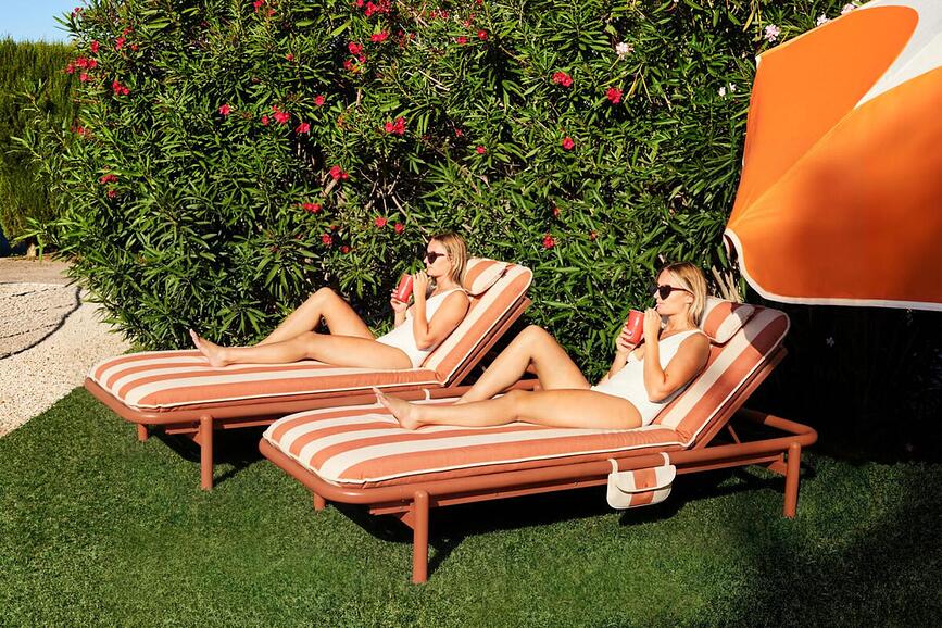 Záhradné ležadlo Sunbun Terracotta, sivé