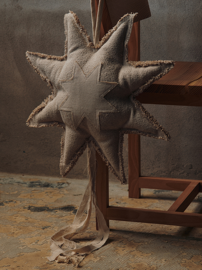 Adorno Navideño Estrella Vela, beige