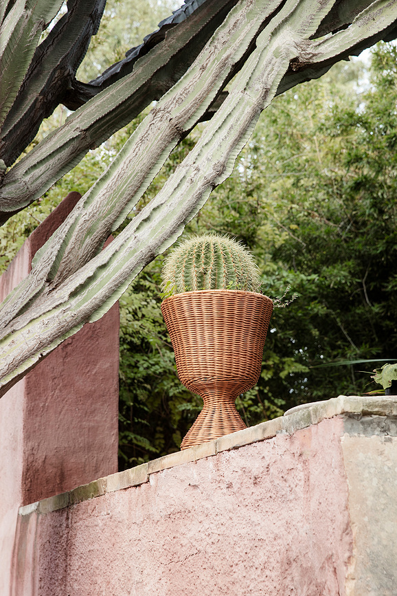 Agnes Cvetlično stojalo, 45 cm, ratanovo