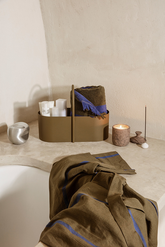 Alee Serviette, 70 x 140 cm, noire et beige