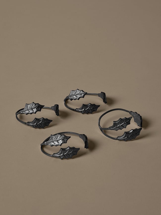 Anillos para Servilletas de latón Holly Leaf, 4 unidades