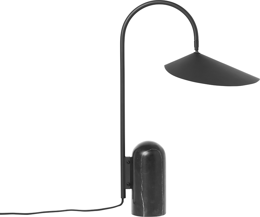 Arum Lampe de Table, noire