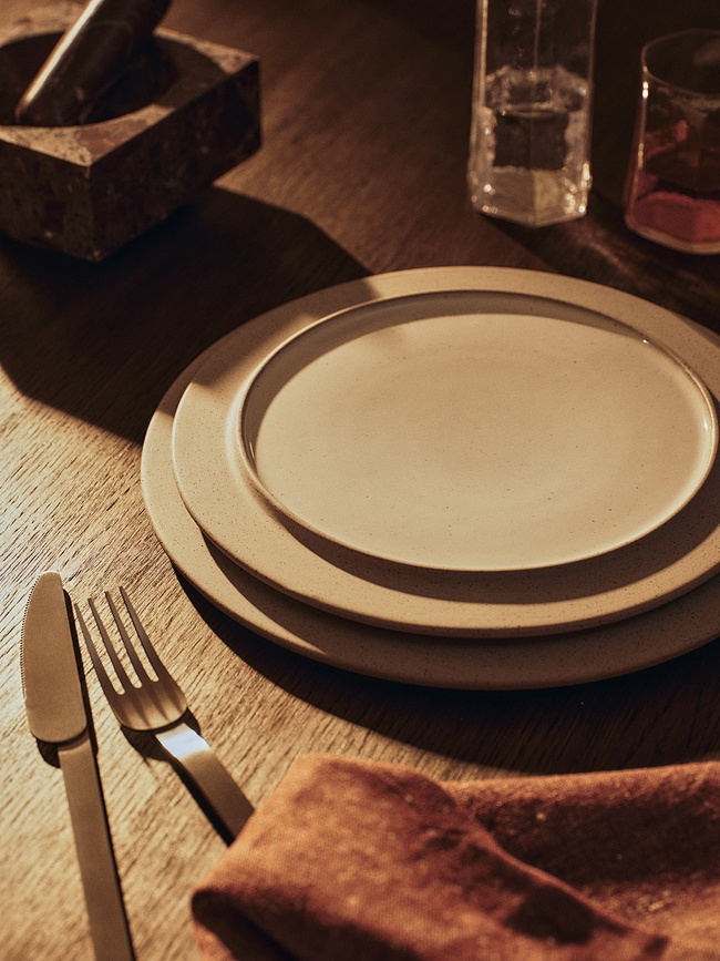 Assiettes à dessert Sonae gris-blanc, lot de 2