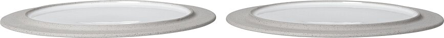 Assiettes plates Sonae 25 cm, gris-blanc, lot de 2