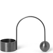 Balance Candleholder for tea candles dark grey brass